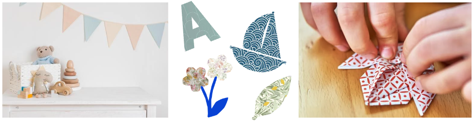 DIY enfant avec des chutes de papier peint