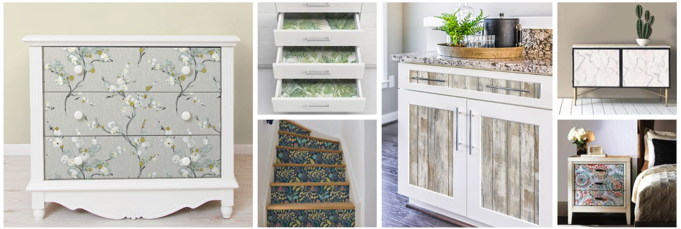 Différents visuels meubles avec papier peint