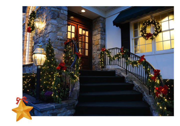 Une jolie entrée de maison pour Noël