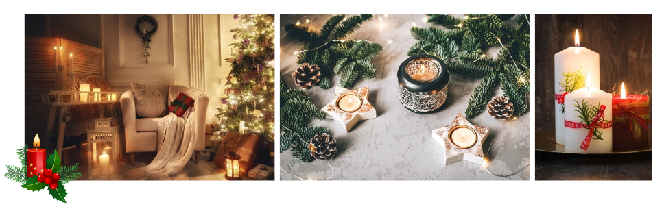 Bougies et lanternes décoration de Noël