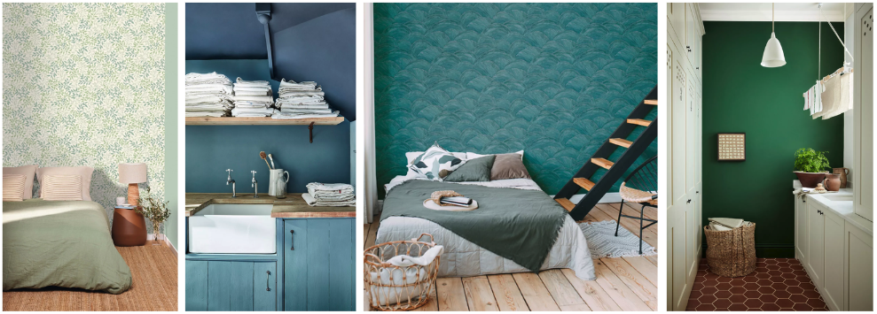 La chromothérapie préconise des teintes de bleu et vert pour la chambre ou la salle de bain