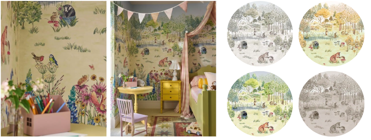 Modèle Potter’s Woodland de la collection Storybook Papers de Little Greene